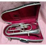 A Tenor horn by Boosey & Hawkes, 663264, with hard case.