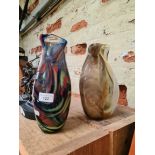 Two Mdina glass vases