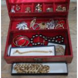 A jewellery box containing mainly Monet, Sarah Coventry, D'Orlan, etc.