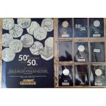 A collection of British Military 50 pence pieces, 50th anniversary of the 50p.