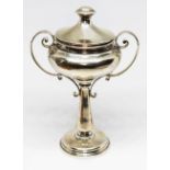 A George V silver lidded chalice, possibly for communion, Walker & Hall, Sheffield 1929, height 13.