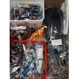 A box of mainly Batman figures and accessories.