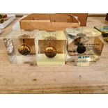 3 perspex paperweights, each containing a 2cc drop of oil, map & descriptions - one having Damman