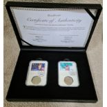 A pair of Channel Islands datestamp 50p pieces, boxed.