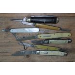 A selection of vintage penknives to include George Wostenholm, John Petti, etc