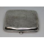 A hallmarked silver cigarette case, 6.5cm x 8.5cm, gross wt. 85.6g.