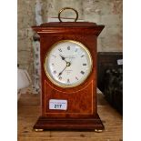 A Knight & Gibbins inlaid mahogany cased mantle clock, model no. PA77MQ.