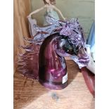 A Murano glass horse's head figure, by F. Bottaro Small chip to right ear and small chip to the