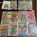 A collection of 12 American comics, 1970s to 1980s including Thor, John Carter, Kull, Marvel etc.