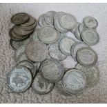 A quantity of George V half crowns, florins and shillings.