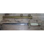 A WW2 German Nazi Naval Kriegsmarine dagger and scabbard. Clemen & Jung Solingen. Double sided