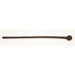 A Zulu hardwood knobkerrie throwing stick, length 83.5cm.