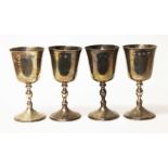 A set of four Elizabeth II silver goblets, Deakin & Francis Ltd, Birmingham 1970, height 14.5cm,