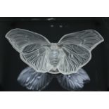 A Lalique butterfly paperweight, etched marks, wingspan 11.5cm. Condition - good, no chips, minor