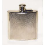 An Elizabeth II silver hip flask with bayonet fitting, PH Vogel & Co, London 1966, length 11.8cm,