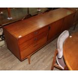 A mid 20th century teak sideboard, length 183cm.