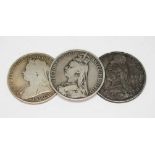 Victoria (1837-1901), three crowns, 1889, 1890 & 1900.