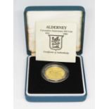 Elizabeth II 1993 Alderney Coronation Anniversary £25 gold coin, 22ct gold, wt 8.513g, Royal Mint,