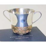 A limited edition Franklin Mint silver Royal Christening Porringer with cast silver gilt lower