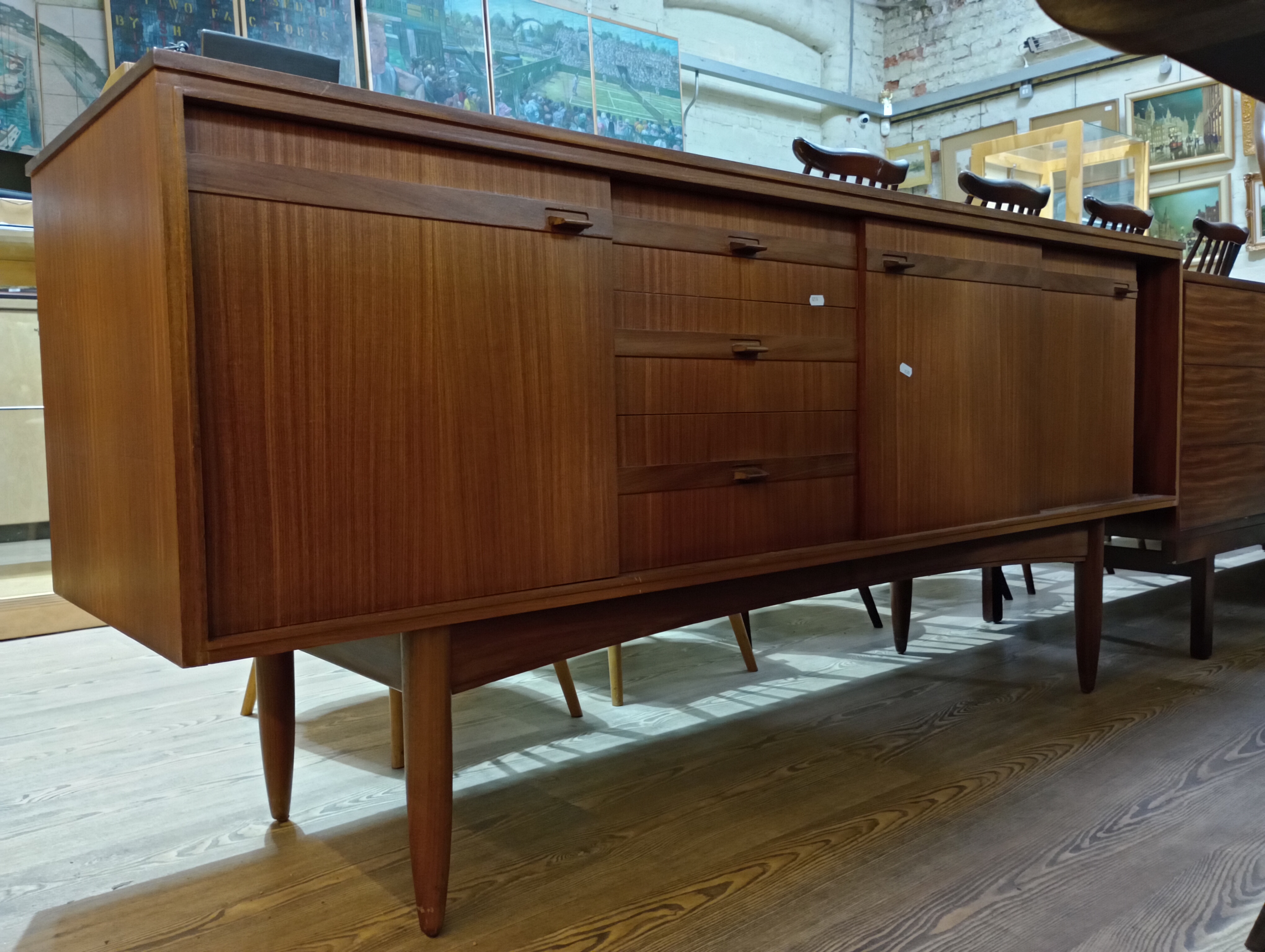 A mid 20th century teak sideboard, length 158.5cm