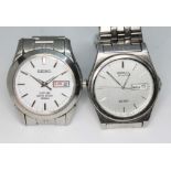 A Seiko Sapphire 100m stainless quartz wristwatch and another Seiko watch.