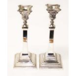A pair of George VI silver candlesticks, A Taite & Sons Ltd, London 1951, height 26.5cm, wt. 20.
