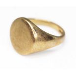 A 9ct gold signet ring, sponsor's mark 'EWN', Birmingham 1993, wt. 9.5g, size T/U.