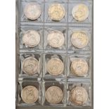 A collection of approximately 81 shillings, various dates 1918 to 1960 & 8 half pennies, various
