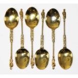 A set of six silver gilt apostle spoons, Goldsmiths & Silversmiths Co (William Gibson & John