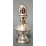 A silver sugar shaker, hallmarked for 1964, Birmingham, Lanson Ltd, gross weight 101.95 grams.