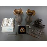 A mixed lot comprising a silver plated figure Dentist Professions From The Evergreen Studio