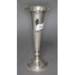 A weighted hallmarked silver vase, height 25cm.
