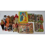 6 Action Man figures, a vintage Marx car, Coronation Street jigsaw, various other jigsaws, etc.