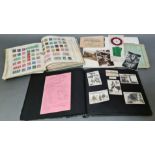 A photograph album containing various vintage photos from cruising, etc and a stamp album.