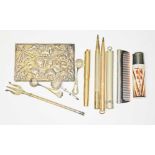 A mixed lot comprising hallmarked silver, rolled gold propelling pencils and a Japanese silver