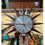 Mid 20th century Metamec sunburst clock.