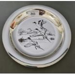 A Peter Scott silver Christmas plate, hallmarked for London, 1972, John Pinches, gross weight 198