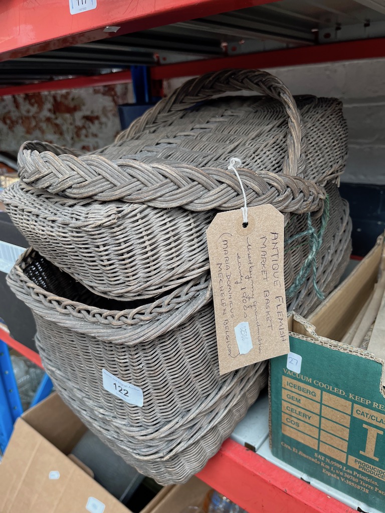 An antique Flemish market basket c 1900s