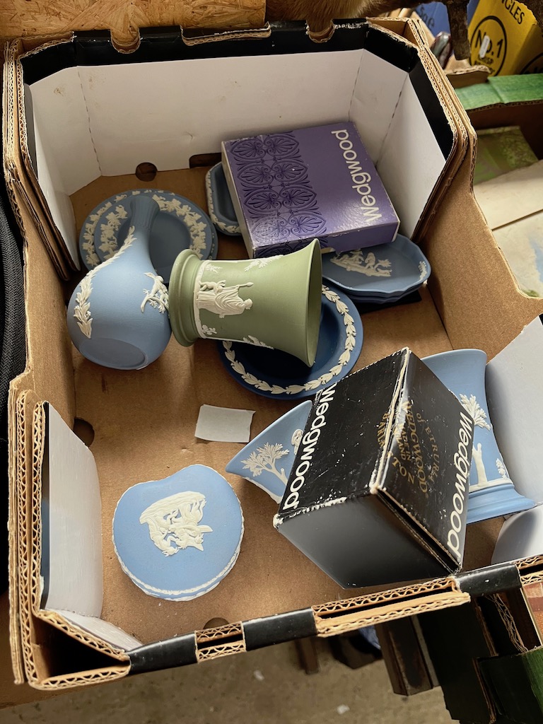 A small box of Jasperware - approx 12