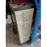 A Fifteen Drawer Metal Filing Cabinet