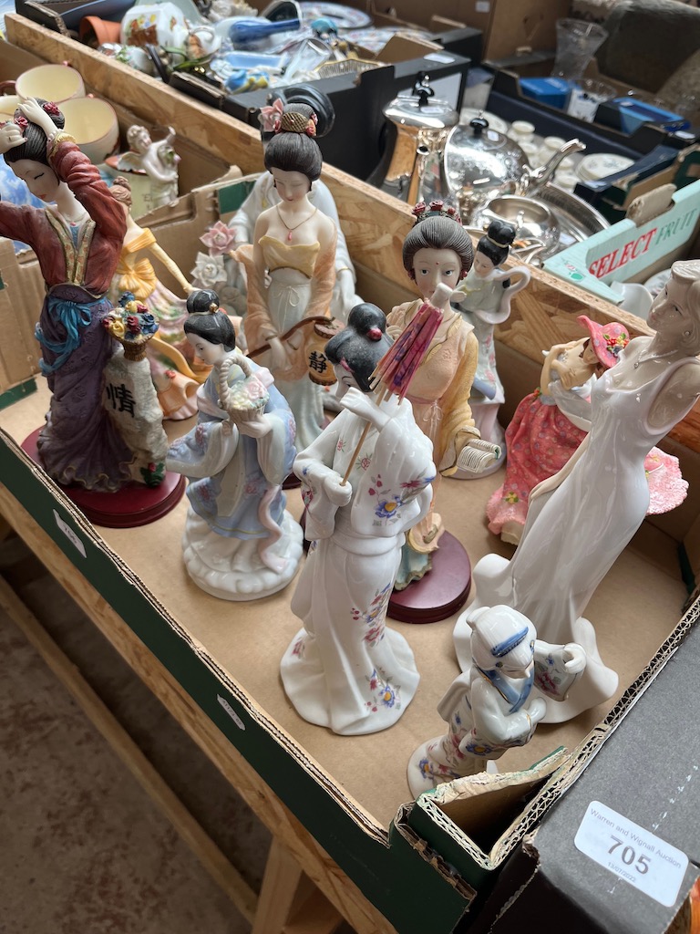 A mixed lot of Leonardo and other figures of mainly oriental design