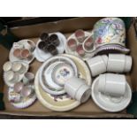 Poole pottery - 5 egg cup sets, cups and saucers, jug etc