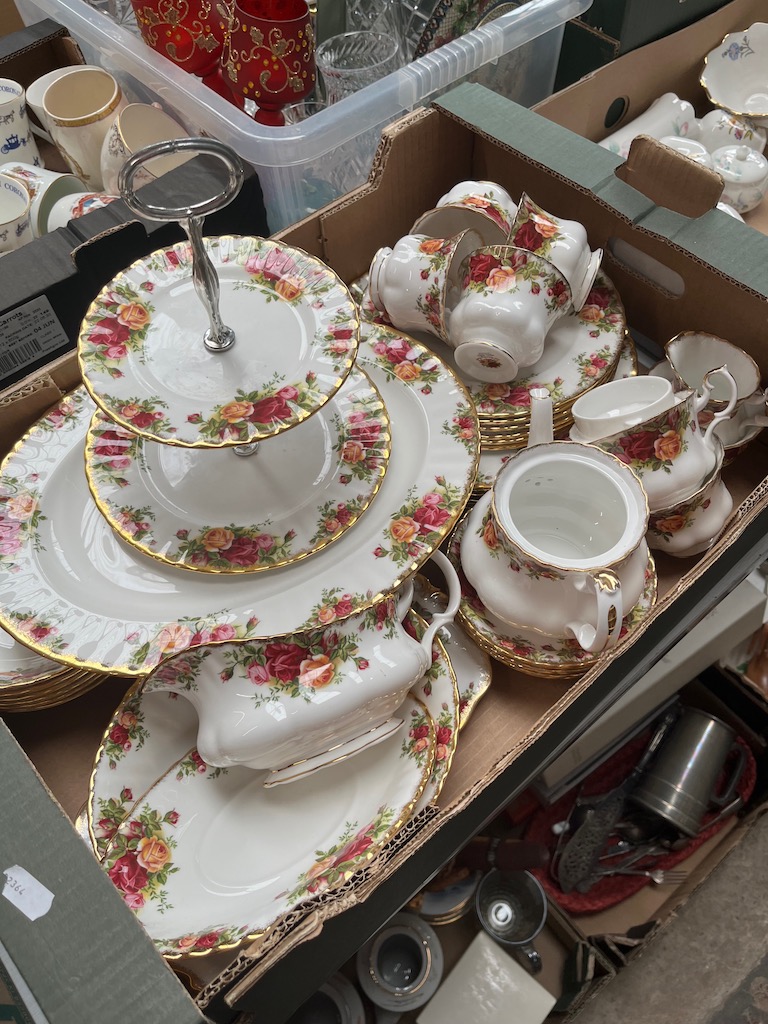 Royal Albert "Old Country Roses" approx 50 pieces to include tea pot.