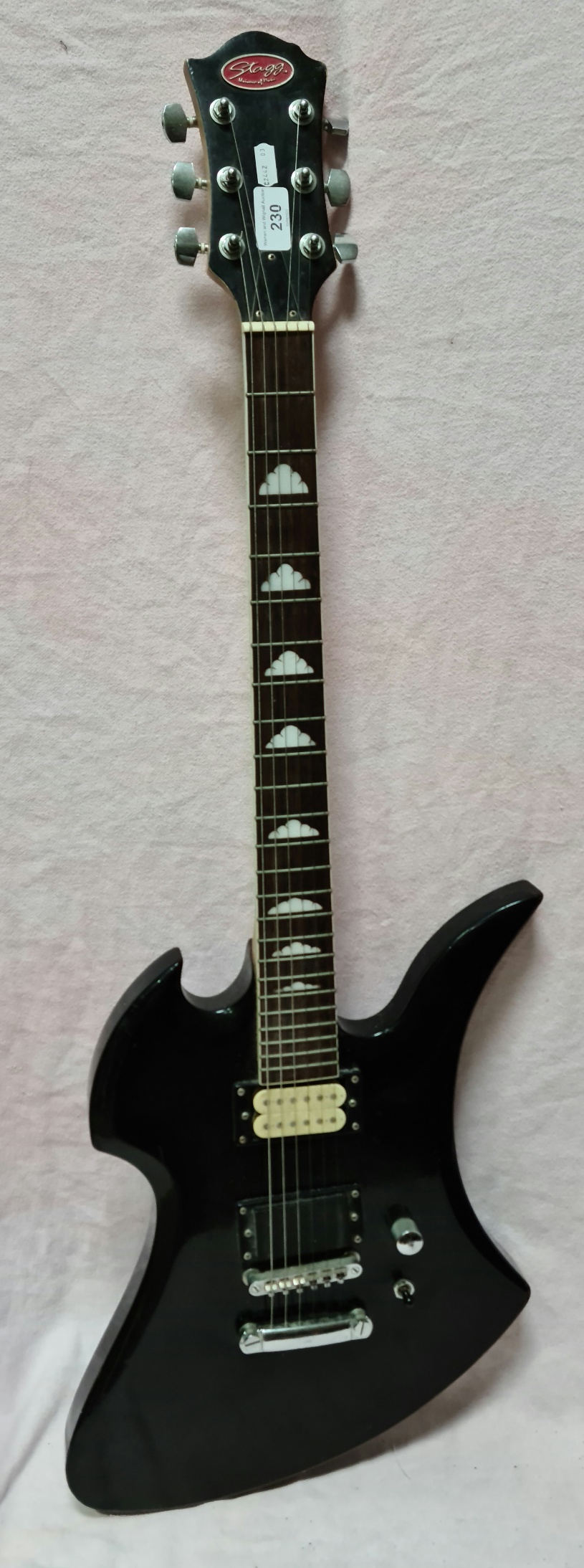 A Stagg black electric guitar