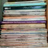 A box of LPs, approx. 90, mainly classical.