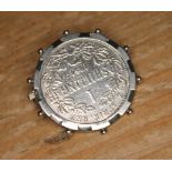 A South African one shilling silver brooch 1894.