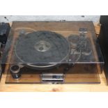 An Oracle turn table with non matching SME tone arm. Condition - dust cover cracked at left hinge,