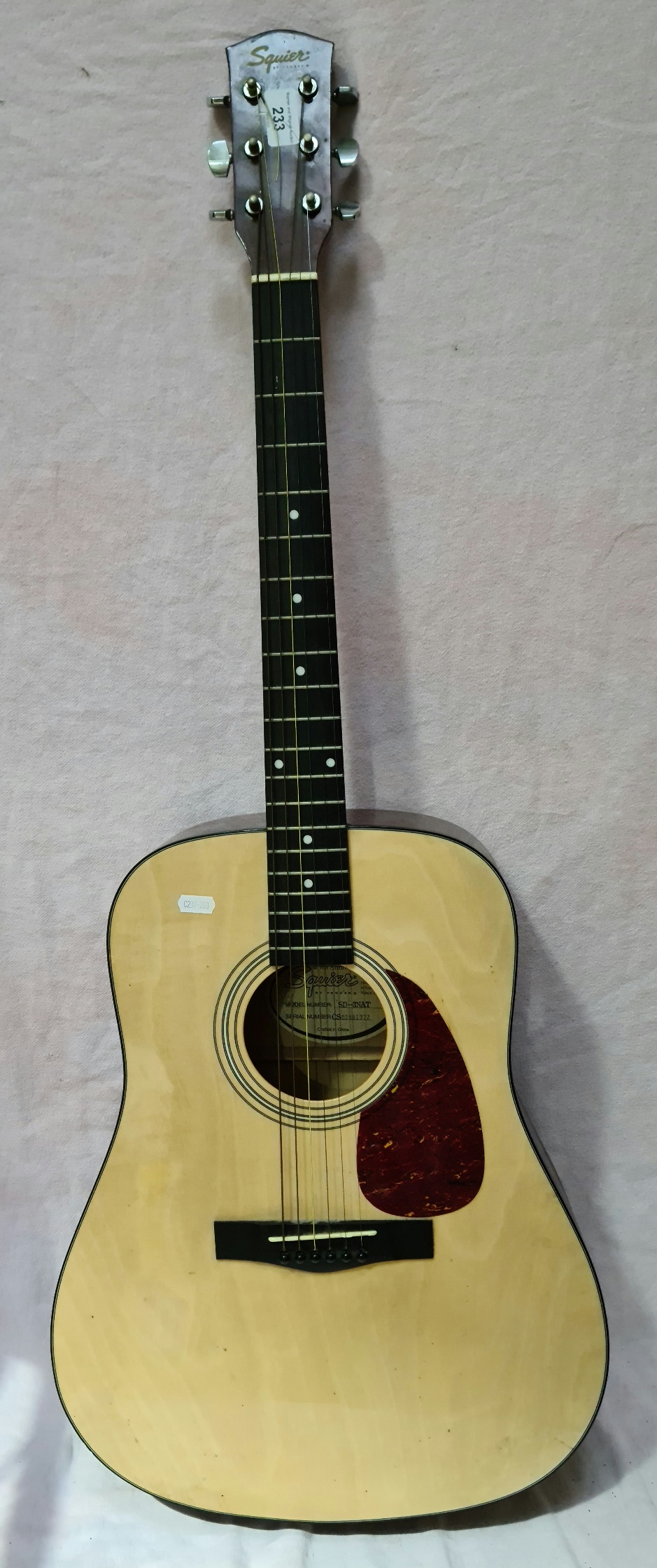 A Squier acoustic guitar, model - SD-3NAT, serial - CS02081372.