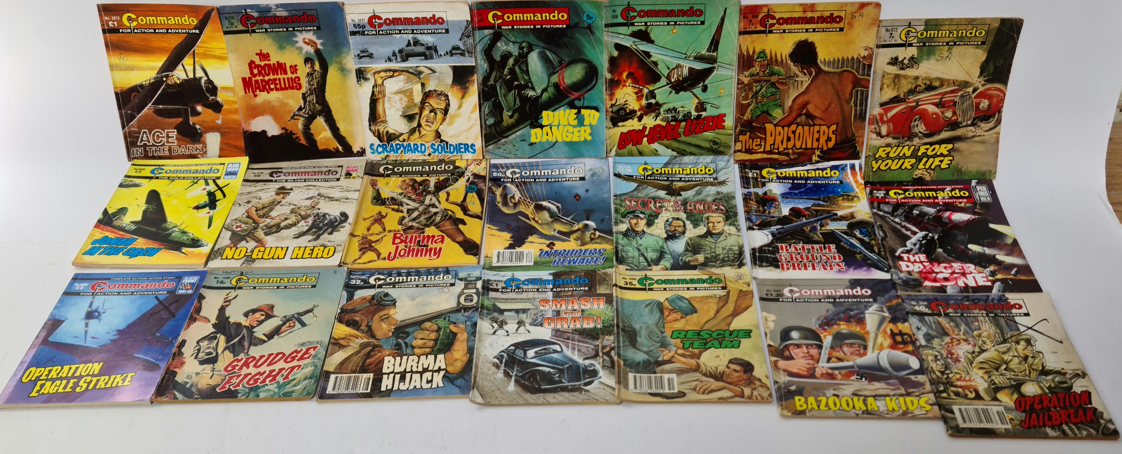 A collection of over 160 commando war comics.