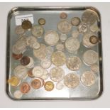 Assorted coins, including George V and George VI half crowns etc.